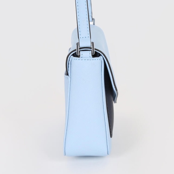 MICHAEL KORS GREENWICH DUAL COLOR POCKET SMALL FLAP CROSSBODY Sky/Navy - Picture 5 of 12